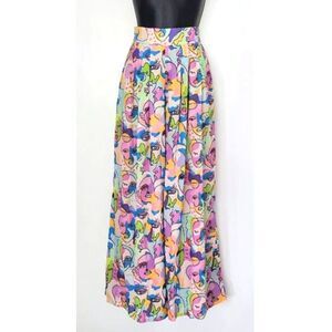 O Vianca Abstract Face Pop Art Wide Leg Palazzo Pants High Waist S Picasso-Style